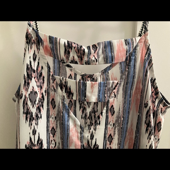 Camisole top White, blue, pink. Unique details - Picture 5 of 8